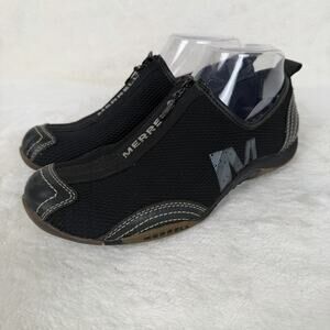 Merrell Women’s Barrado Black Mesh Zip Slip On Shoes Size 7.5 Performance Casual